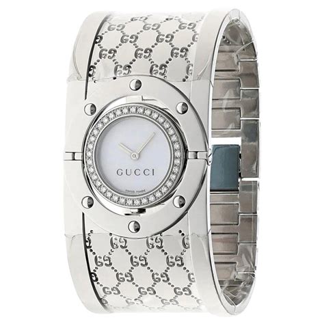 gucci diamond watch case|Gucci ladies watch leather strap.